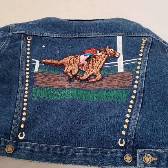 Encore Custom denim studded jacket  Medium - Picture 9 of 15